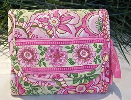Vera Bradley Pocket Wallet Petal Pink with ID Pocket Zippered Coin Compa... - £17.28 GBP