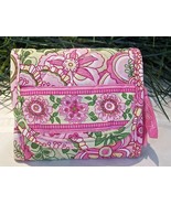 Vera Bradley Pocket Wallet Petal Pink with ID Pocket Zippered Coin Compa... - £17.58 GBP