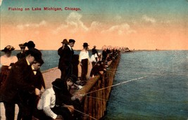 CHICAGO IL - Fishing On Lake Michigan Divided Back c.1909 Postcard BK67 - £3.10 GBP
