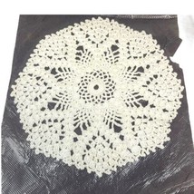 Vintage Hand Crocheted Doily White Soft Dainty Pretty Design 9” Starburs... - £14.93 GBP