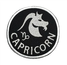 Capricorn Zodiac Embroidered Iron On Patch 2.9&quot; Choose Hook &amp; Loop or Iron On - $6.54+