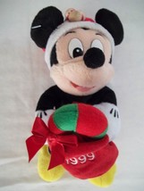 Disney 9&quot; Mickey Mouse 1999 Christmas Santa  Plush - NWT - £10.38 GBP