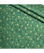 Star Fabric Gold Stars on Green Beth Bruske for David Textiles 100%Cotto... - £9.43 GBP