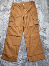 Men Casual Straight Leg Pants with Pockets for Office Dark Brown M - $13.00