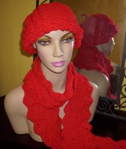 Handmade Red hat and scarf - £11.81 GBP