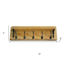 Black Brown Metal Wood Five Hook Wall Mount Coat Rack 6 Inch - €63,28 Black Brown Metal Wood Five Hook Wall Mount Coat Rack 6 Inch - €63,28 EUR