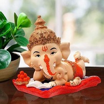 Bal Ganesha divine figurine Handcrafted for home decor puja remove obstacle 5.5&quot; - £29.78 GBP