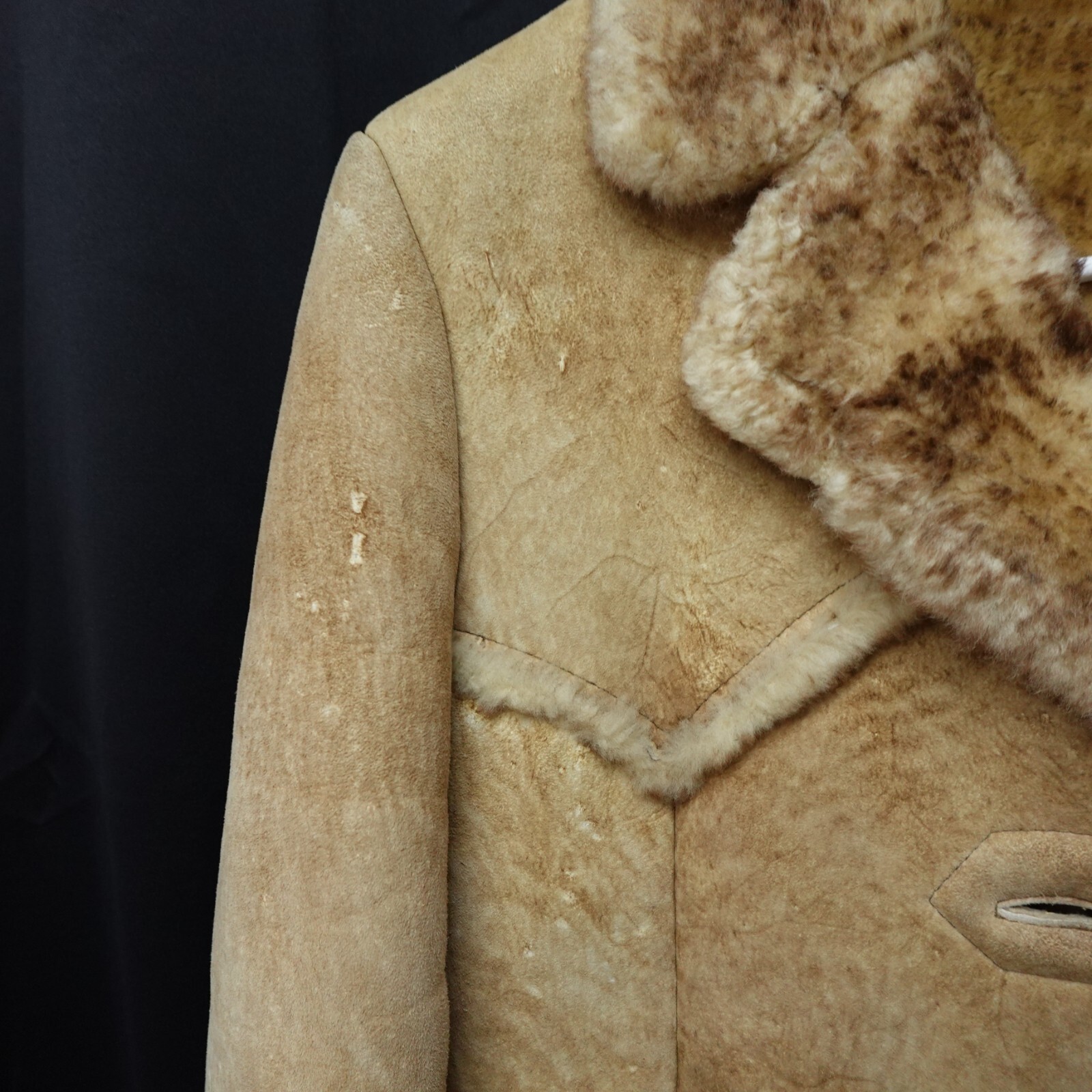 RARE Vintage Knight Tailors Ltd Tan Sheepskin Jacket Womens Size 14 Item image 3