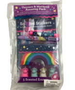 New Unicorn Mermaid Amazing Pack Include Sticker 5 Scented Erasers and More - $13.72 CAD