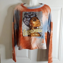 LOVE J. Seriously Soft Fleece Crop Top Embellished Tie Dye Pullover Size XL - $12.34