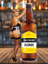 Soltaire Blonde Sexy Lady Beer Retro Plaque Pub Bar Man Cave Shed Metal ... - $4.58