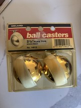 Vtg Melard Heavy Duty Ball Casters Brass Finish 2.5&quot; Plate Type 14613 80... - $462.01 MXN