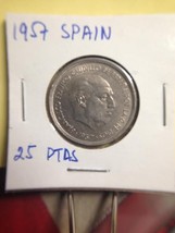1957 Spain 25 PTAS Coin - $8.50