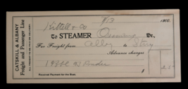 Catskill &amp; Albany Freight and Passenger Line Steamer Receipt of Payment ... - £15.71 GBP