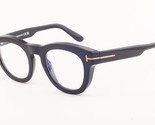 Tom Ford 5873 001 Shiny Black / Blue Block Eyeglasses TF5873-B 001 49mm - $265.05