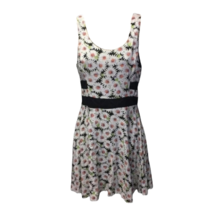 Lush Womens Fit &amp; Flare Dress Multicolor Floral Stretch Sleeveless Retro M - £10.59 GBP
