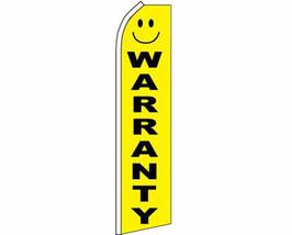 Warranty Yellow &amp; Black Advertising Swooper Advertising Flag - £19.89 GBP
