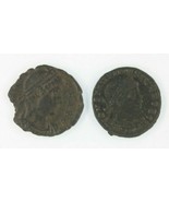 Ancient Roman 2-Coin Lot Emperor Constantine the Great &amp; Emperor Valens - €45,16 EUR