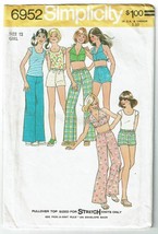 Simplicity Sewing Pattern 6952 Girls&#39; Halter Top Pants Shorts Size 12 CUT - £7.16 GBP