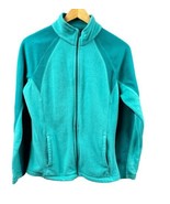 TEK GEAR Jacket Full Front Zip Fleece Women Medium Green Athletic Athlei... - $20.58