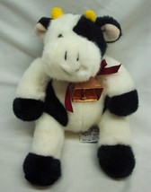 Vintage Russ Soft Jangles The Cow W/ Bell 8&quot; Plush Stuffed Animal Toy - $18.32