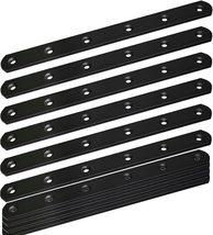 12Pack 8&quot; Black Metal Straight Brackets Heavy Duty Mending Plates for Wood - €24,01 EUR
