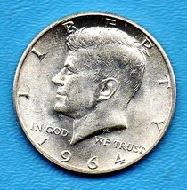 1964 D Kennedy Halfdollar (uncirculated) - Silver - BRILLANT - £19.77 GBP