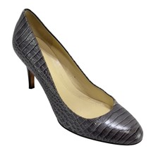 ANN TAYLOR Heels Gray Croc Embossed Leather Womens Size 9M Shoes - $31.49