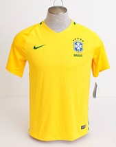 Nike Dri Fit CBF Brazil National Football Team Yellow Short Sleeve Jerse... - £79.74 GBP