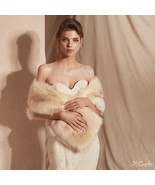 Champagne faux fur shawl, Faux fur wrap, Bridal fur wrap, Wedding Faux fur shrug - £46.40 GBP