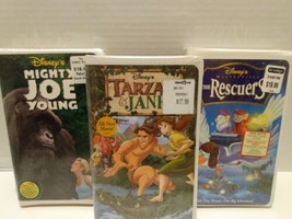 Disney Sealed VHS Lot - Tarzan &amp; Jane, The Rescuer&#39;s, and Mighty Joe Young - £19.66 GBP