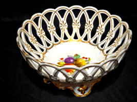 Antique CT CARL TIELISCH Fruit Reticulate Open Work Centerpiece Bowl Germany - $58.39