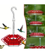Red Hexagonal Hummingbird Feeder - Feeder: 7.87&quot; x 3.15&quot; - Total Length:... - £7.58 GBP