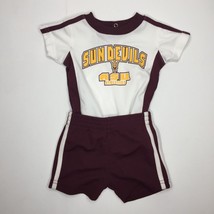 Team Athletic ASU Sun Devils Baby Outfit BodySuit Shorts Maroon White Si... - £15.66 GBP