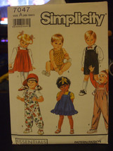 Simplicity 7047 Toddler Overalls Sundress Jumper Bubblesuit Pattern - NB-18 Mos. - £8.32 GBP