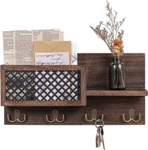 Key Holder for Wall, Wall Mounted Mail Holder Organizer with 4 Double Ke... - $32.99