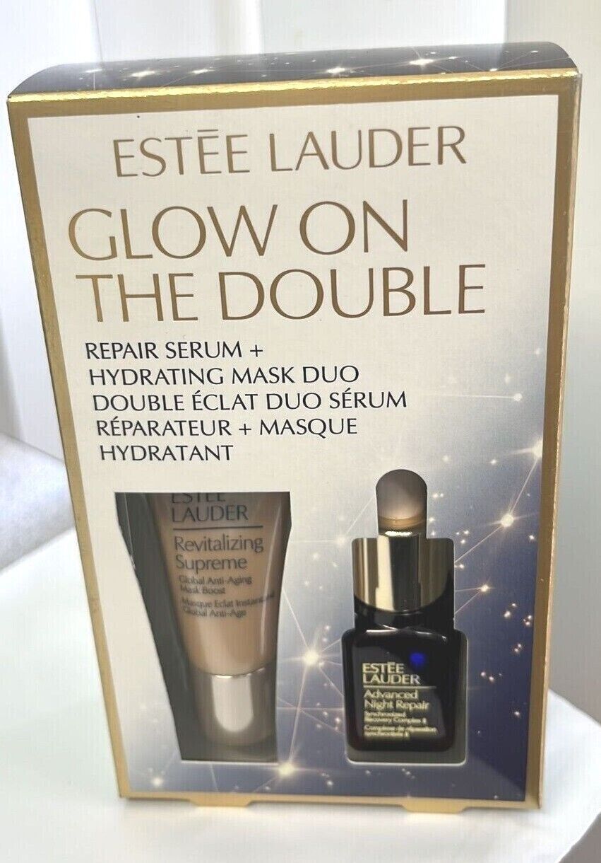 ESTEE LAUDER GLOW ON THE DOUBLE REPAIR & HYDRATING Mask Duo new in box - $14.84