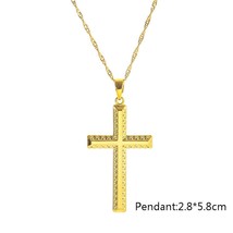 Christian Retro Copper Plating 18K Cross Pendant Necklace for Women Men Chain Ne - £13.25 GBP