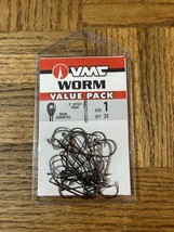 VMC WM#1BNVP  Worm Hook Size 1-1pk of 25pcs-Brand New-SHIPS N 24 HOURS - $18.69