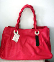 Falor Red Soft Italian Leather Tote Bag Firenze Italy - £130.50 GBP