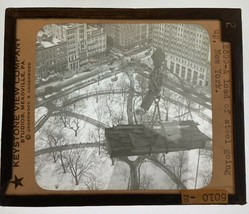 Antique Lantern Slide New York City A Load of Steel Going Up - £14.76 GBP