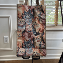 Vintage Cat Tapestry Wheeled Shopper Bag Tote Collapseable - $674.44 MXN