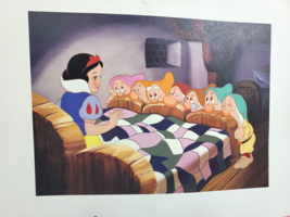 Disney Snow White Lithograph 10 x 14 (#1) Snow White Seven Dwarfs Bed - $10.00