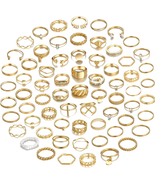 68 Pcs Gold Knuckle Rings Set for Women, Stackable Boho Joint Finger Mid... - €17,65 EUR