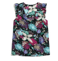 NEW JCrew Factory Women’s Floral Sleeveless Ruffle Blouse Size 8 NWT - £18.37 GBP