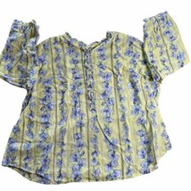 Talbots Plus Petite 3XP Women’s 3/4 Sleeve Floral Print Blouse Button Co... - $12.99
