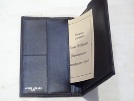 Black Leather document holder/wallet 3 compartments by Loris Azzaro Vintage 80&#39;s - £46.42 GBP