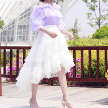 Purple High-low Layered Tulle Skirt Outfit Women Plus Size Fluffy Tulle Skirt image 13