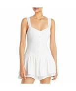 $88 Aqua Womens Button Front Sleeveless Romper White Size Small - $566.04 MXN