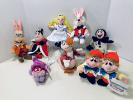 The Disney Store Vintage Alice In Wonderland Set Of 9 Bean Bag Plush Toys NWT - £66.30 GBP